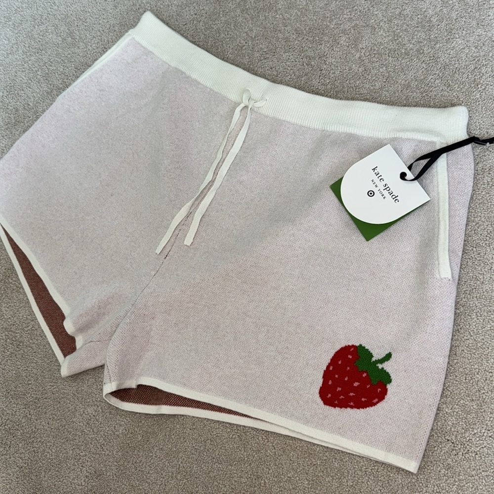 Strawberry Embroidered Women's Shorts Kate Spade NWT
